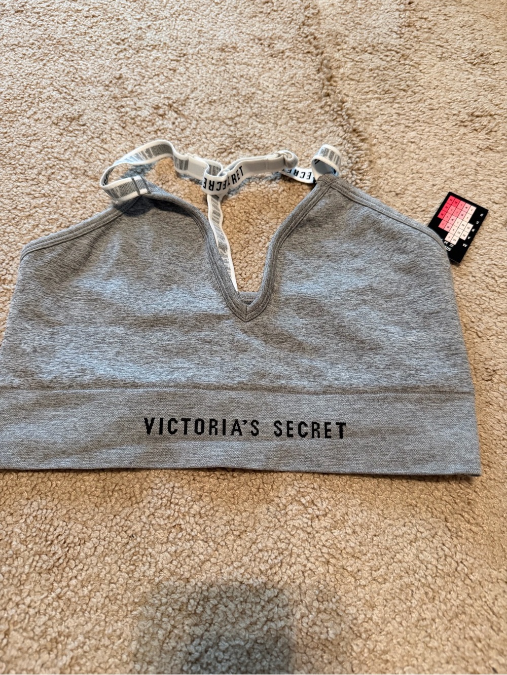 Victoria's Secret Gray Sports Bralette with Logo Band